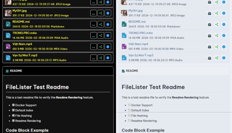 FileLister – Trình hiển thị danh sách file nâng cao (Enhanced Directory Listing)
