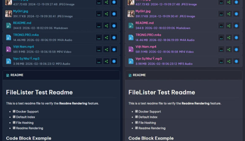 FileLister – Trình hiển thị danh sách file nâng cao (Enhanced Directory Listing)
