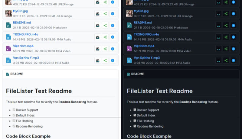 FileLister – Trình hiển thị danh sách file nâng cao (Enhanced Directory Listing)